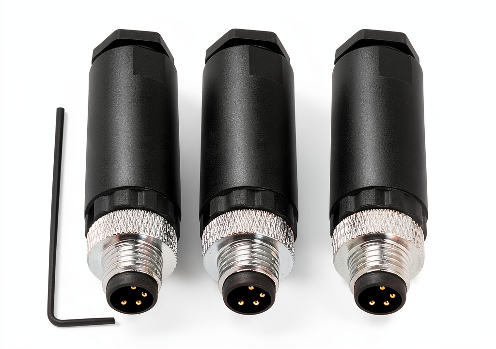 Installing Solnique M8 4 Pin Connector IP67 Waterproof Industrial on a workbench