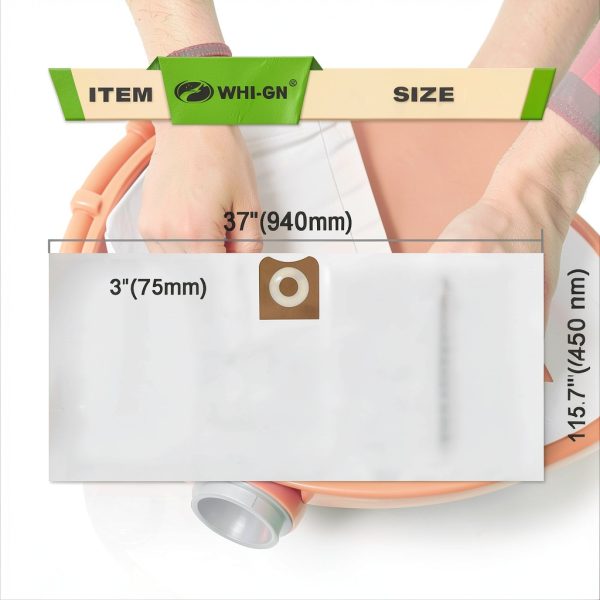 VF3502 Replacement Bags 15 Pack WHI GN 16 Gallon Shop Vac Reusable-1