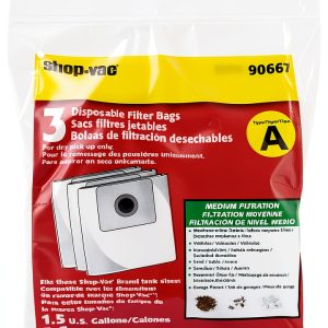 Shop Vac Disposable Filter Bags 9066733 1.5 Gallon White 3-Pack-0