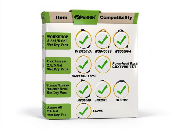 12 Pack Wet Dry Vac Filter Bags Replacement for Stinger MultiFit VF2000 / WORKSHOP WS01025F / Craftsman 9-38737, compatible with Select 2-1/2-Gallon to 5-Gallon Stinger Husky Bucket Head Shop Vacuums-4